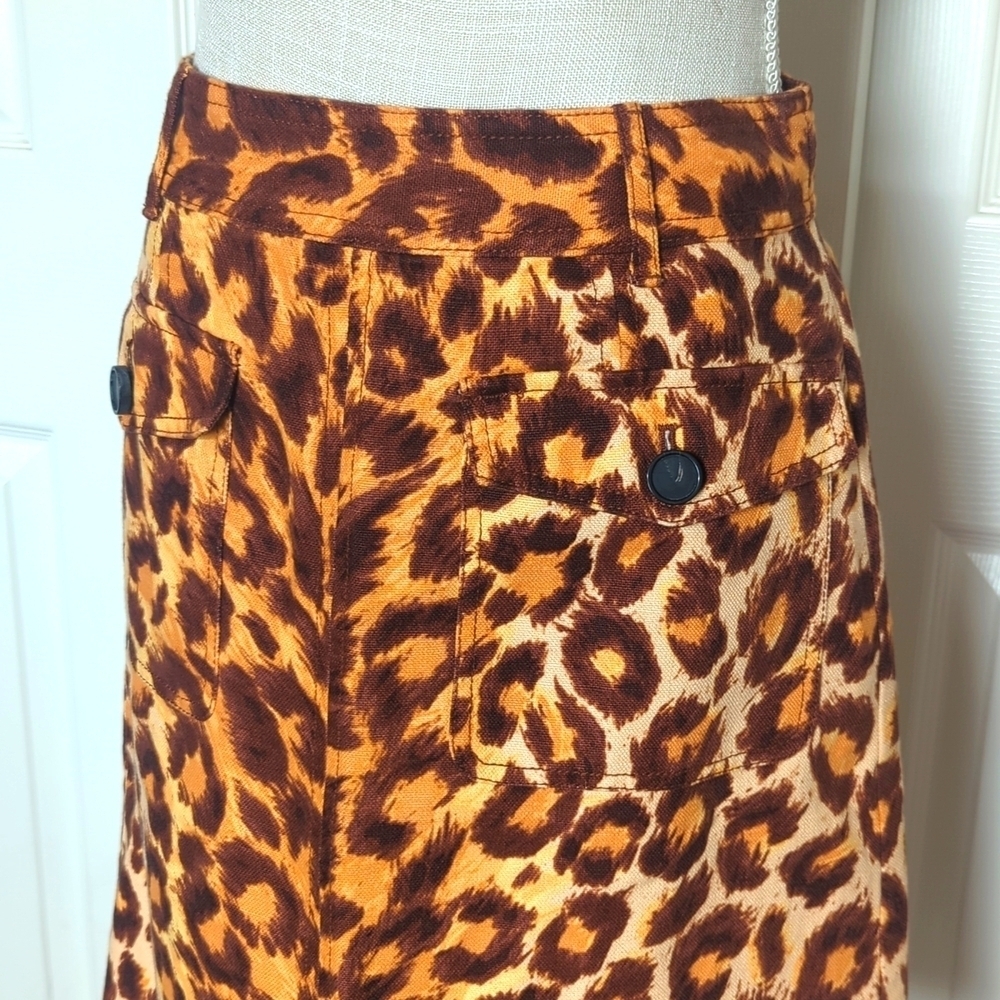 Kate Spade Panthera Leopard Canvas Skirt - Picture 3 of 6